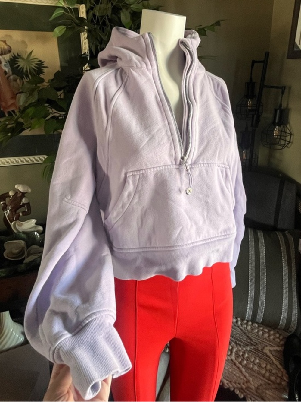 Lululemon Cropped Lavender Half-Zip Pullover